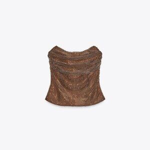 ZARA DRAPED RHINESTONE TOP